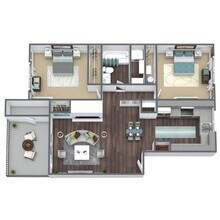 2 Bed - 1 Bath (Renovated) T105 floor plan